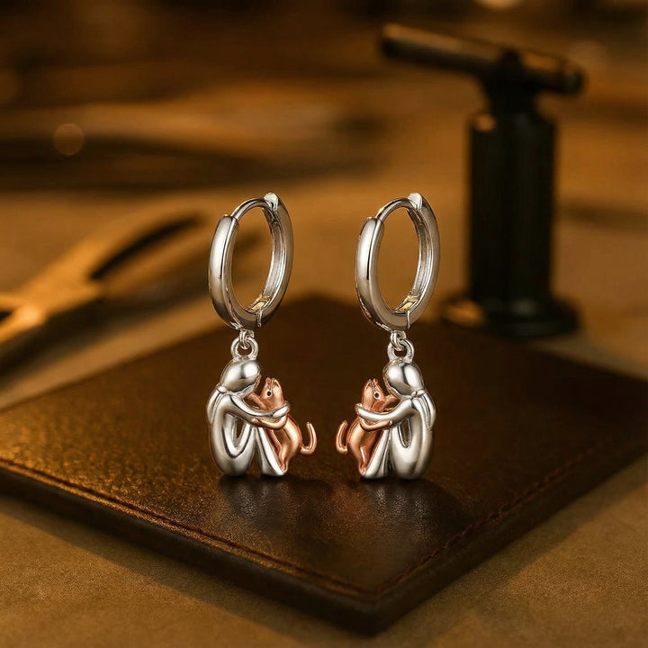 Boucles d’oreilles Cat Embrace (fermeture ronde)