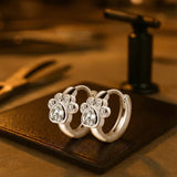 Boucles d'oreilles créoles à petites empreintes de pattes – Boucles d'oreilles Huggie pour femmes