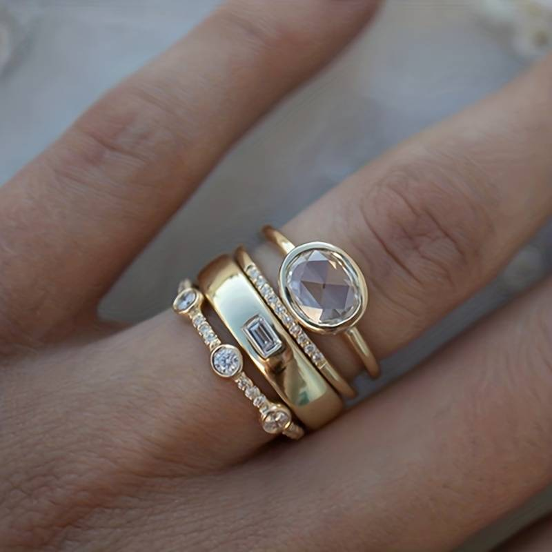Radiance - Ensemble de bagues en or vintage