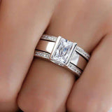 Bague en cristal argenté vintage