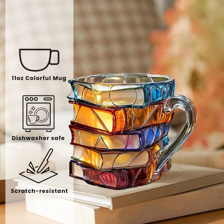 Tasse de bonheur 3D unique faite à la main pour les amateurs de lecture