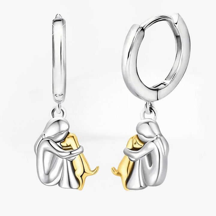 Boucles d'oreilles étreinte de chien