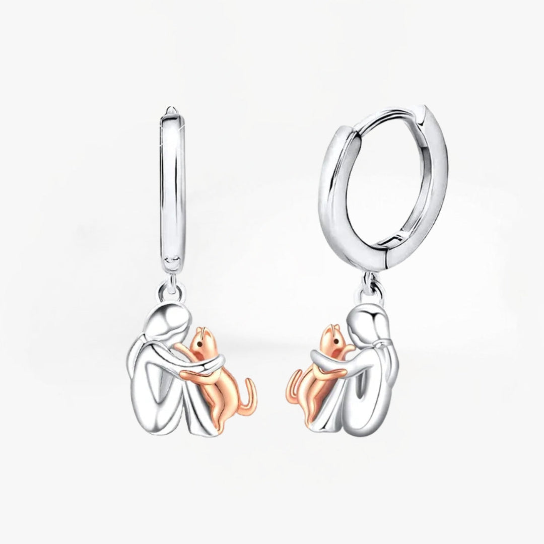 Boucles d’oreilles Cat Embrace (fermeture ronde)
