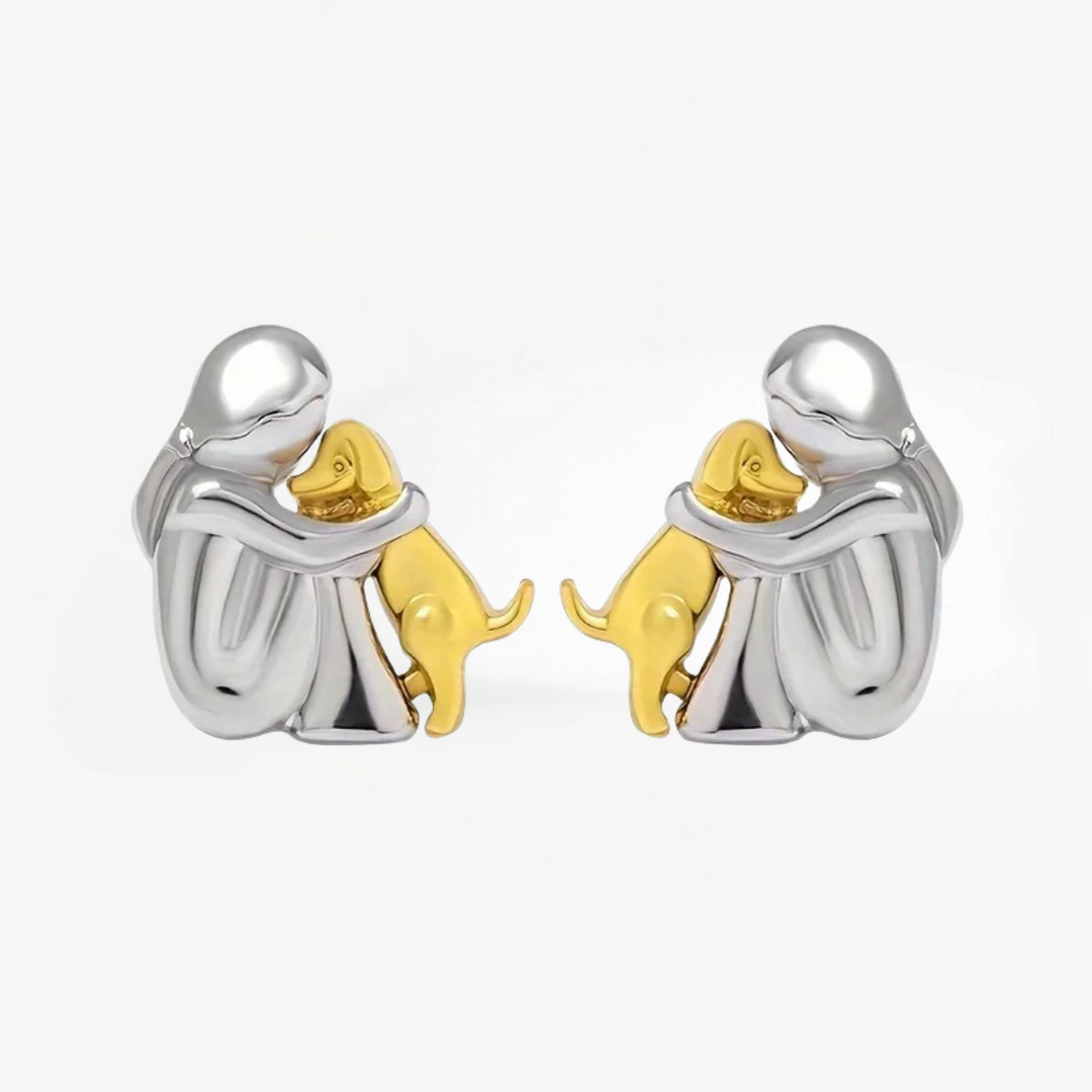 Boucles d'oreilles étreinte de chien