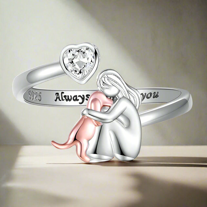 Bague d'embrassement de chien (rose)